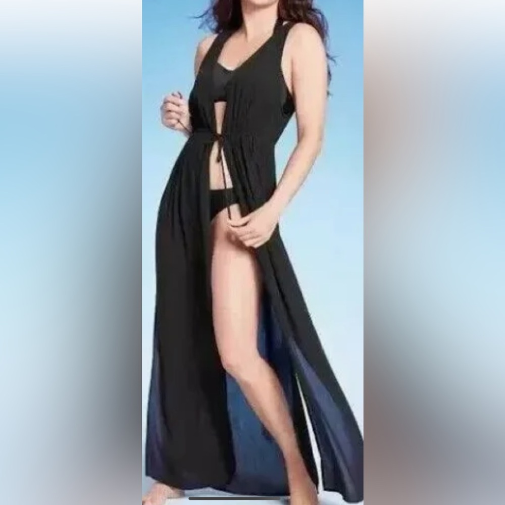 KONA SOL long beach cover up with drawstring waist